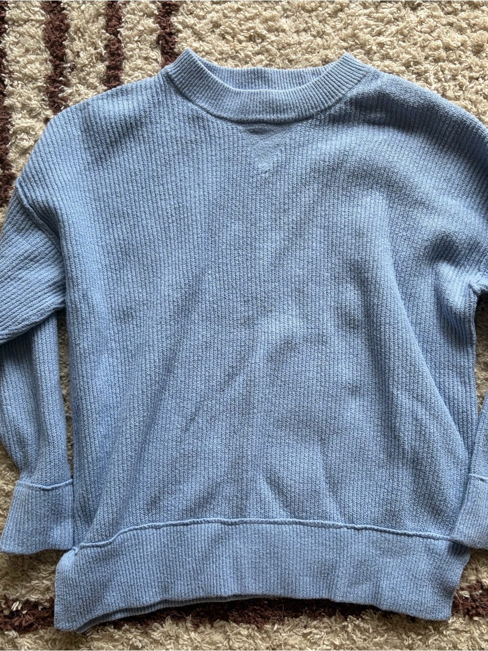 aerie Light Blue Ribbed Pullover Oversized Sweater